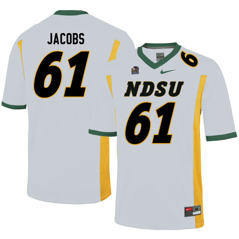 Men #61 Nolan Jacobs North Dakota State Bison College Football Jerseys Sale-White